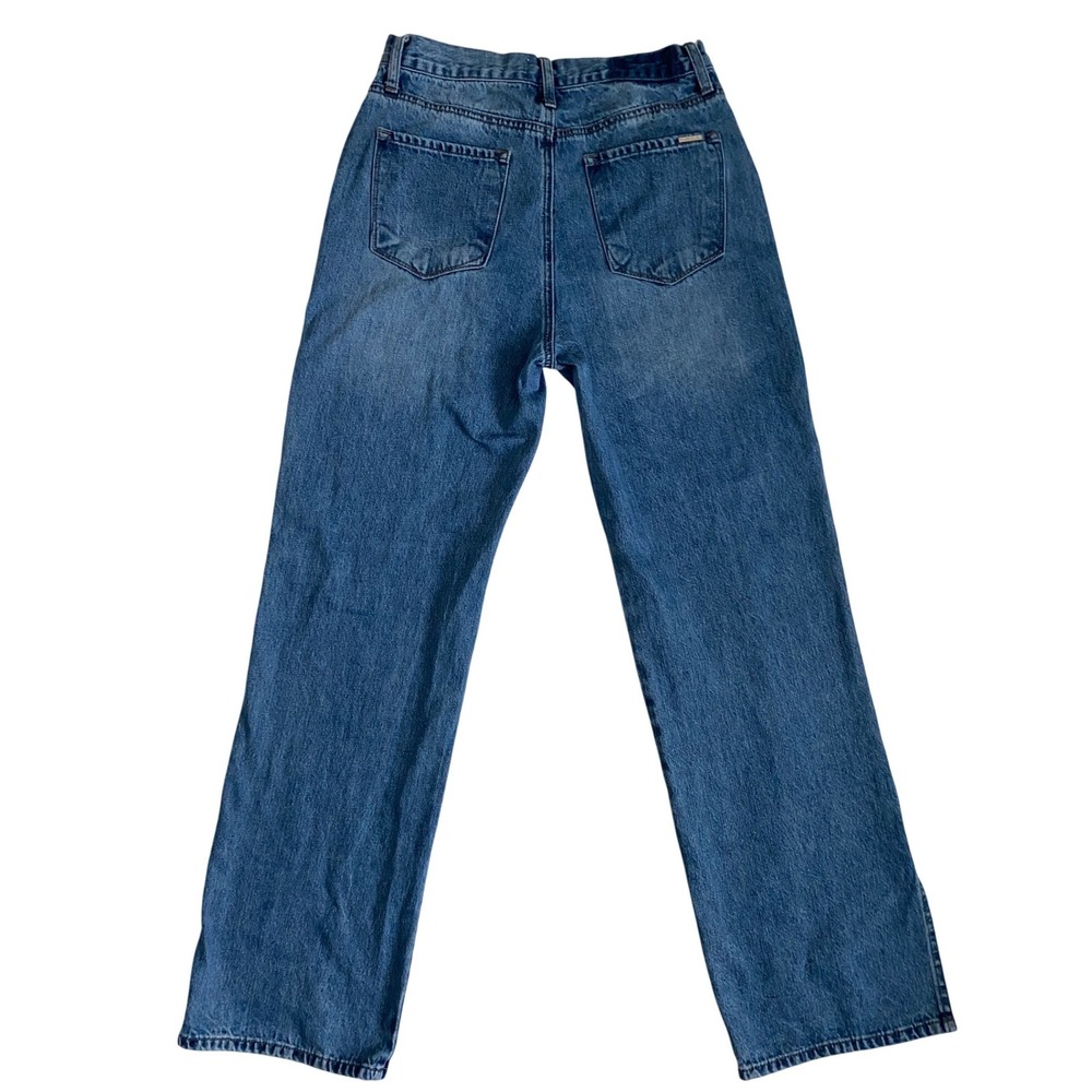 Insane Gene Womens High Waisted Straight Leg Side Slit Jeans Blue Size 9/28 - Picture 2 of 12